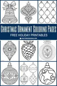 Print 59 free Christmas ornament coloring pages (PDF). Easy designs for kids and intricate ornaments for adults. Quick "Download All" buttons.