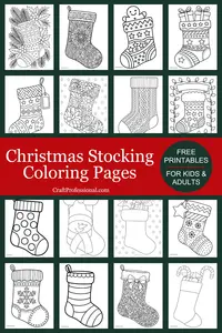 Free, printable Christmas stocking coloring pages, instant PDFs for kids & adults. Simple, detailed, personalized; plus large outlines & scenes.