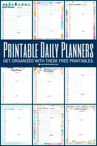 Daily planner printables help you get organized in style. Download your free hourly planner pages now!