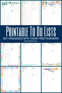 To do list printable planners to help you get organized in style. Download your free planner pages!