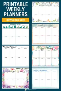 Weekly planner printables let you get organized in style. Download your free planner pages now!