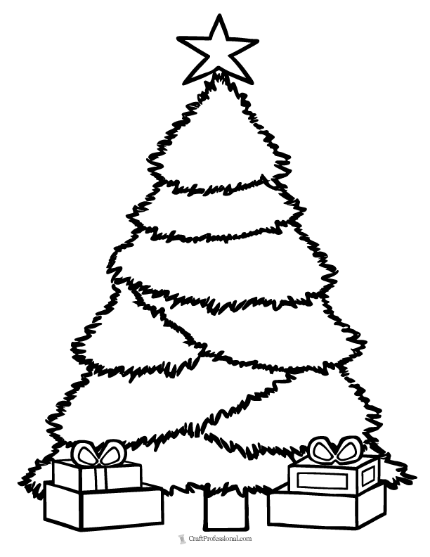 big Christmas tree coloring page