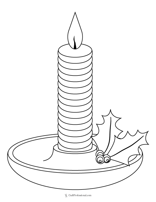 christmas candle coloring pages