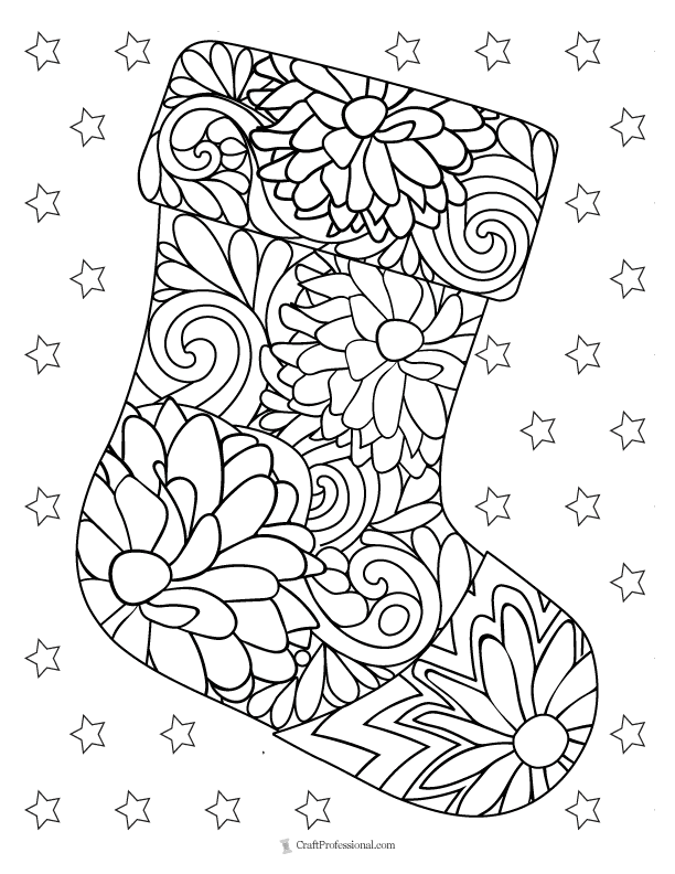 Christmas stocking coloring pages