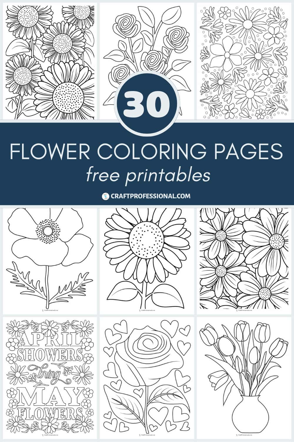 Large Print Adult Flowers Coloring Book: Big, Beautiful & Simple Flowers [Book]