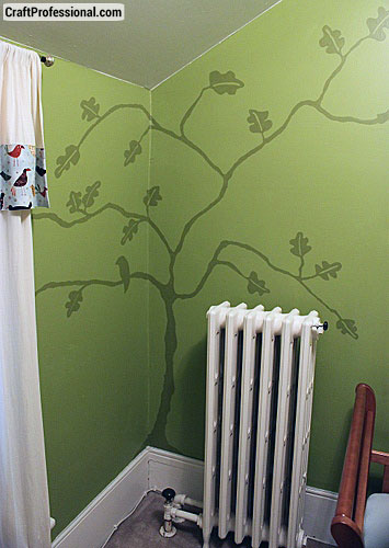 Simple baby room mural tree and birds silhouette Simple baby room mural tree and birds silhouette