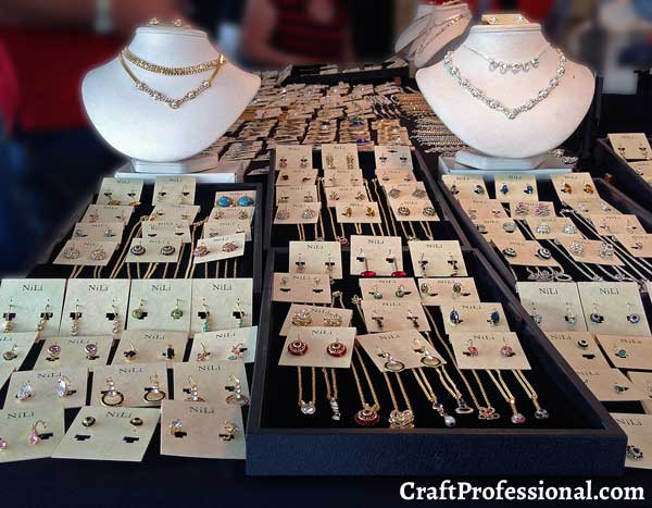 Black and white jewelry display