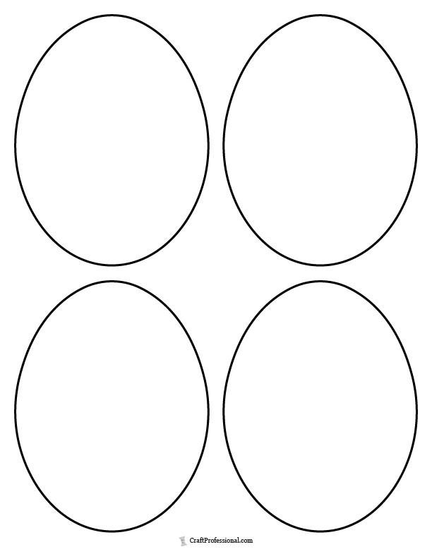 Four blank eggs coloring page