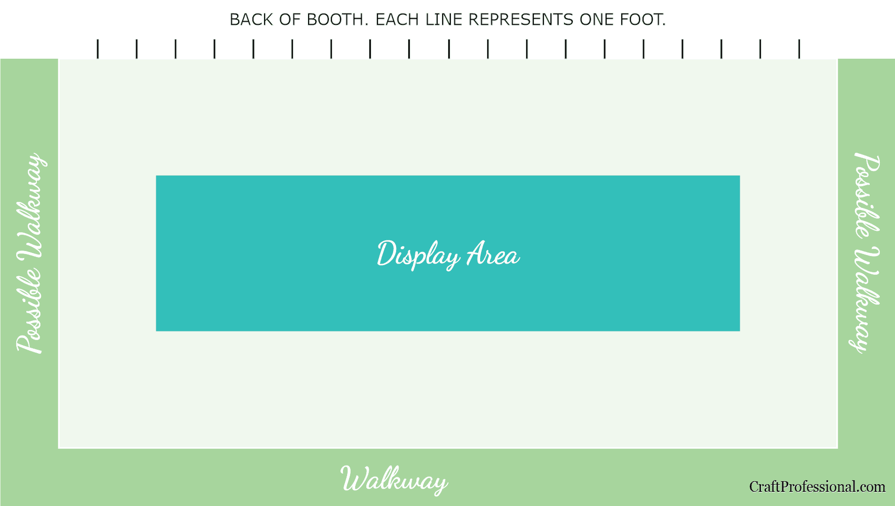 Center island style craft show booth in a 20x10 double booth space.