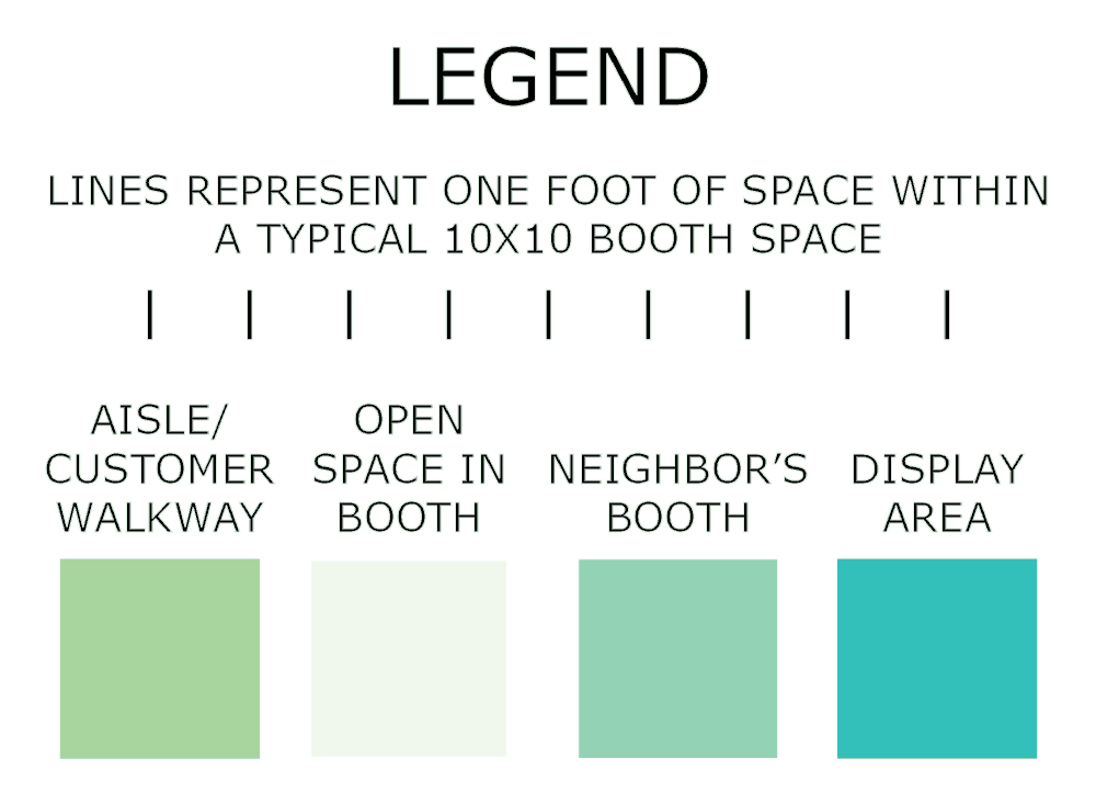 Legend for craft booth design images.