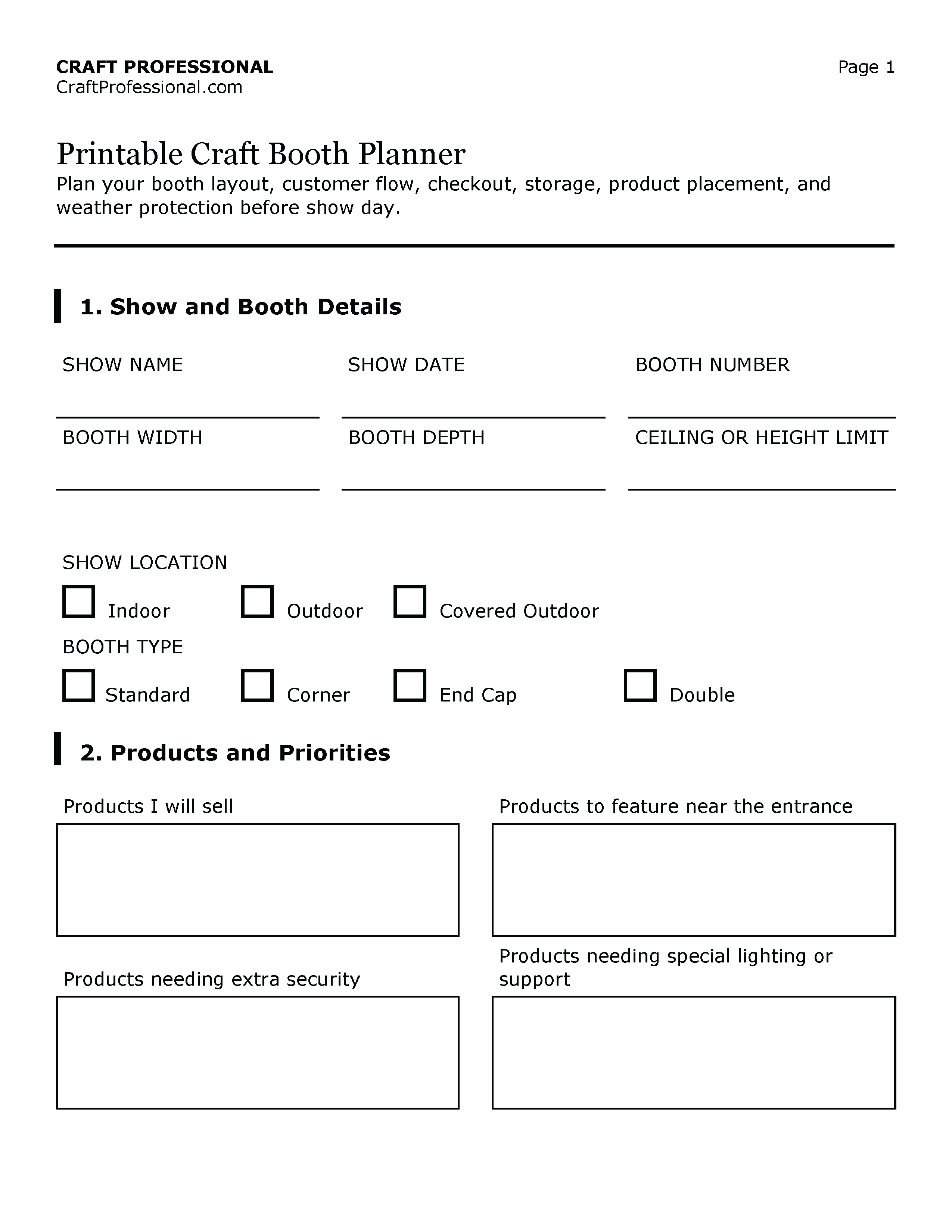 Booth layout planner sample image.