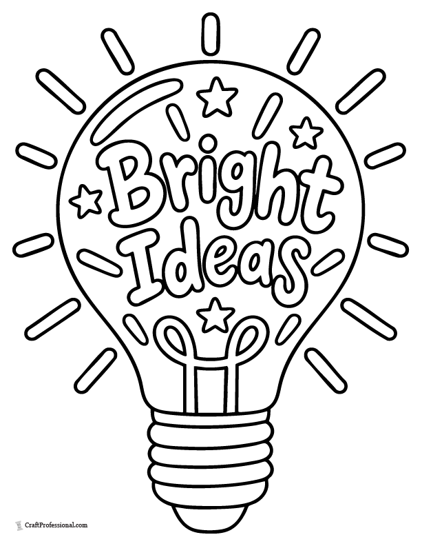 Giant Christmas light bulb classroom printable with Bright Ideas writing space.