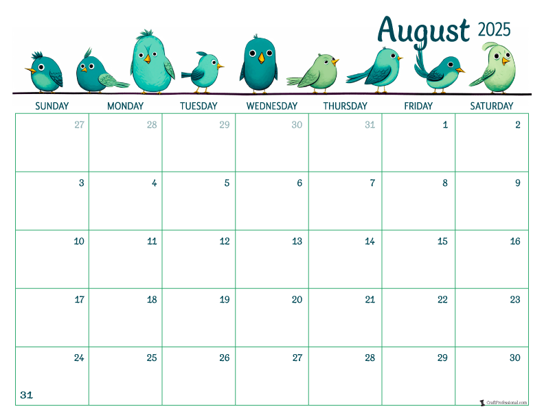 August Calendars 2025 - Get Organized With a Free Printable Calendar