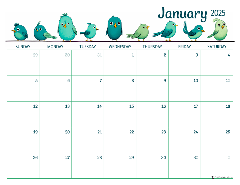 2025 Calendar Printable Pages - Free Monthly Planners