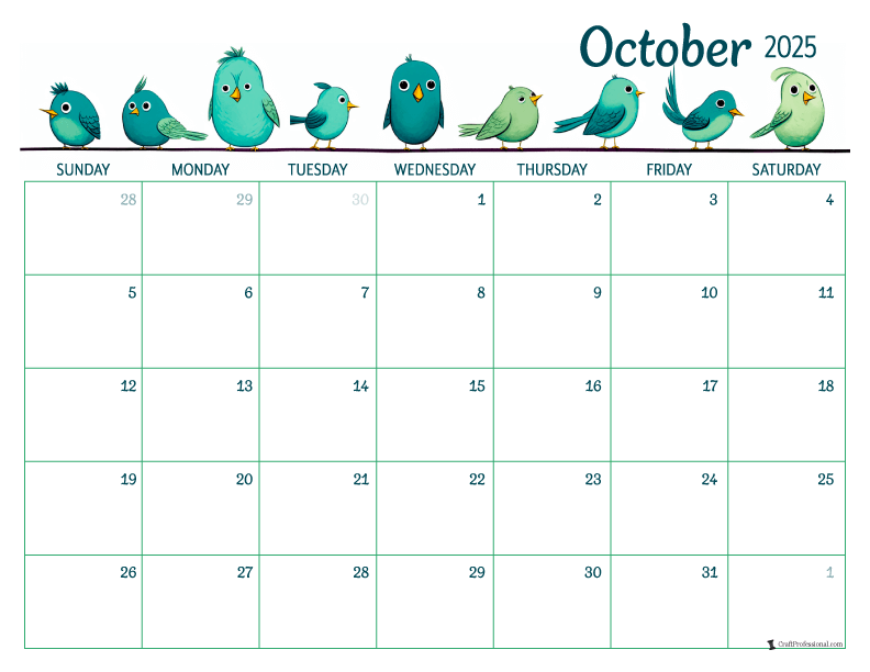 October Calendars Plan Your Month with Our Free 2025 Printables!