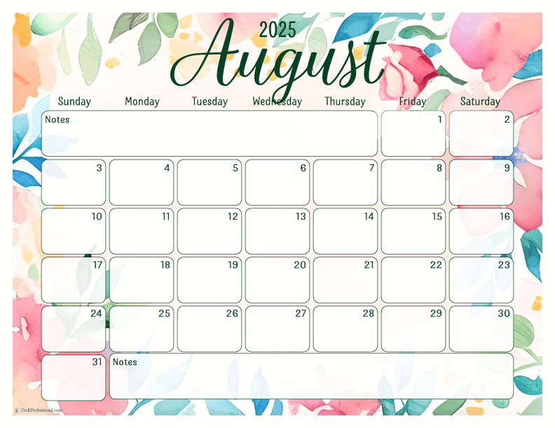 August Calendars 2025 Get Organized With a Free Printable Calendar