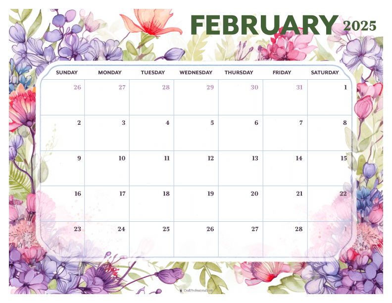 February Calendars for 2025 Download Your Free Printable Calendar Now