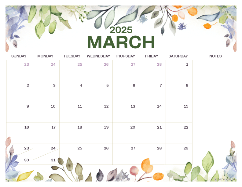 March Calendars for 2025 Free Printables to Plan the Perfect Spring