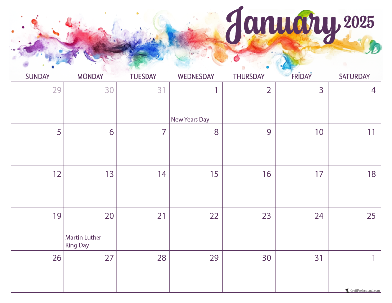 Printable Calendars for 2025