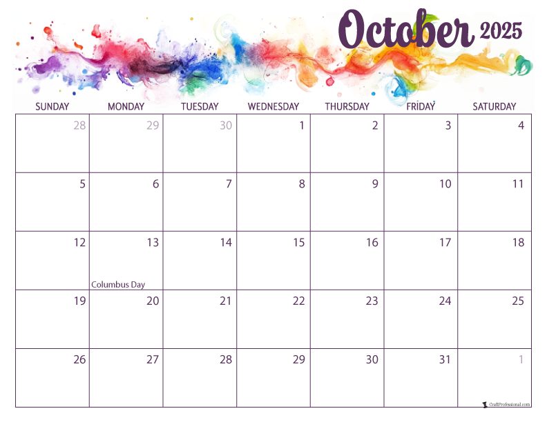 October Calendars Plan Your Month with Our Free 2025 Printables!