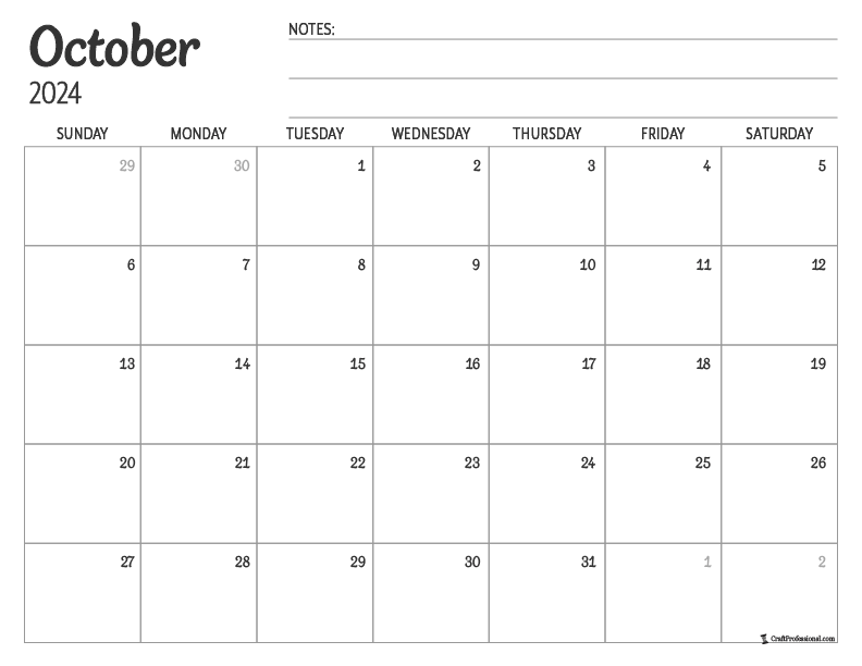October Calendars Plan Your Month with Our Free 2024 Printables!
