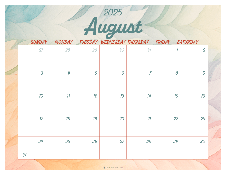 Printable Calendars for 2025