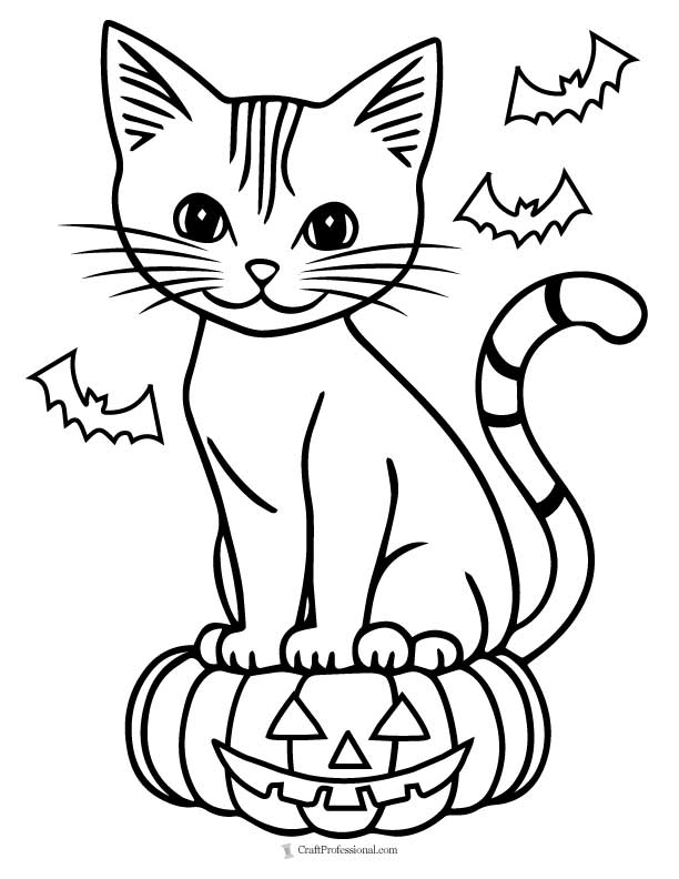 Easy How to Draw a Folk Art Cat Tutorial & Folk Art Coloring Page