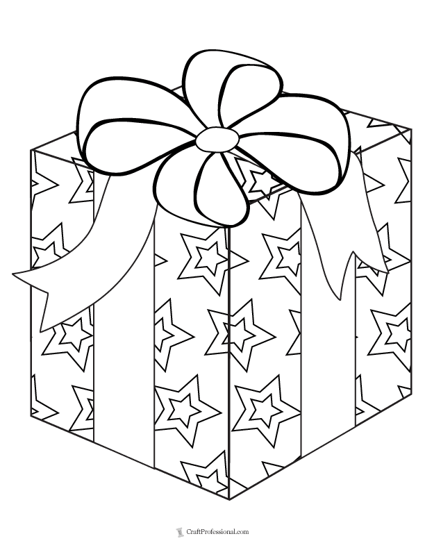 Pile of Wrapped Christmas Gift Boxes Line Drawing - Christmas