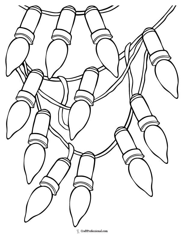 Tangled Christmas lights coloring page