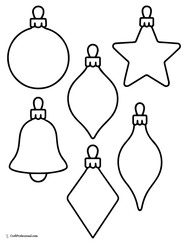Blank round ornament name tags, six per page, coloring page.
