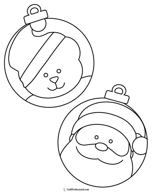 Christmas ornaments to color for kids