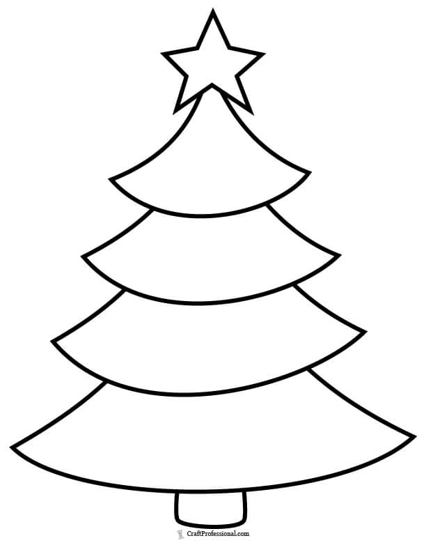 Simple Christmas tree coloring page