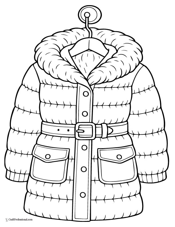 winter coat coloring page