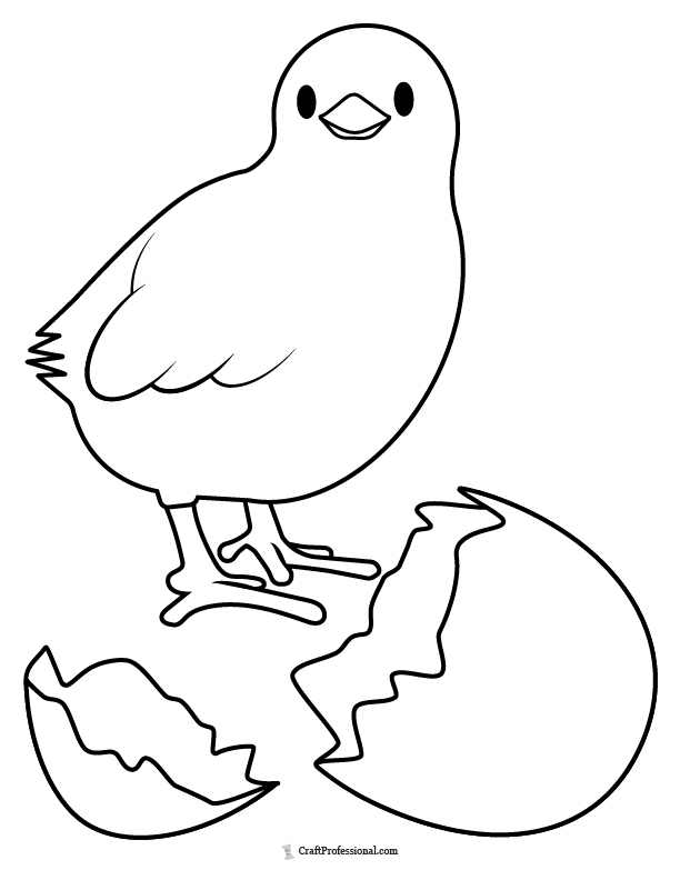 baby chick hatching coloring page