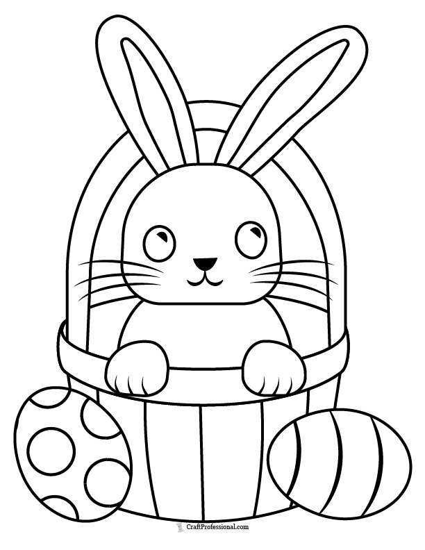 Easter Bunny Basket Coloring Pages