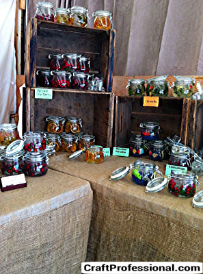 Rustic handmade candle booth