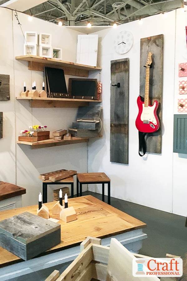 Handmade products on display at a craft show. Handmade products on display at a craft show.