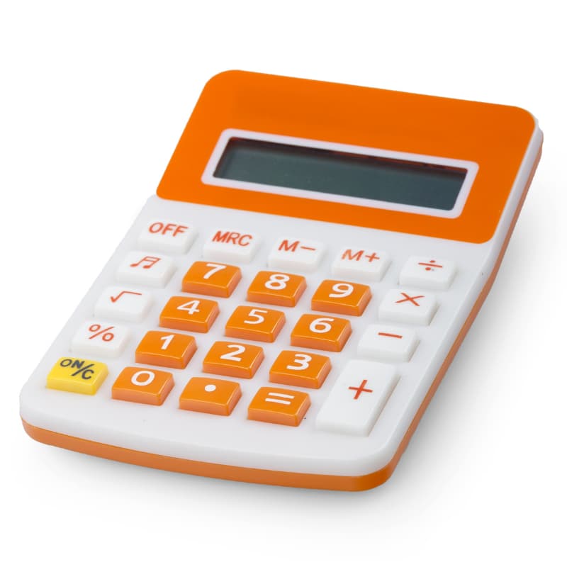 Orange and white calculator Orange and white calculator
