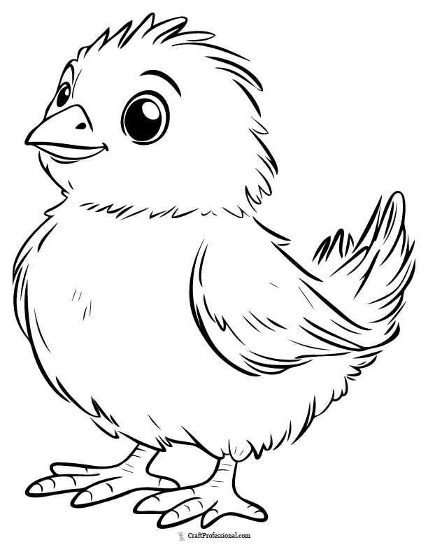 Cute baby chick — simple coloring page
