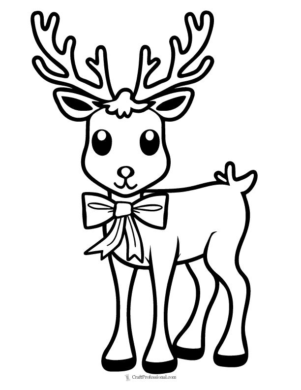 Cute reindeer coloring page