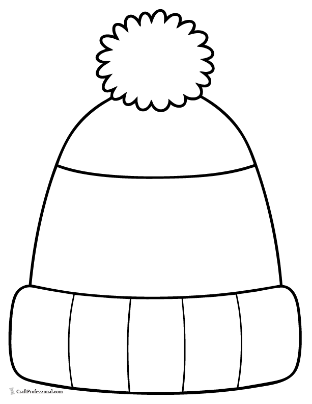 Design your own winter hat coloring page with a large hat and space to add patterns.