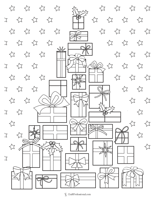 18 Christmas Gift Coloring Pages