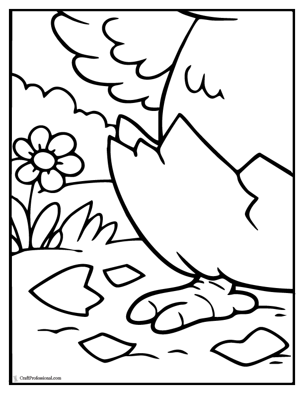 Easter chick poster coloring pages tile set, design 1, page 3 of 4.