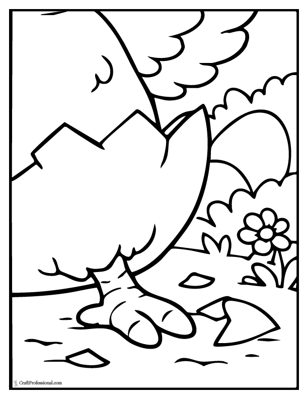 Easter chick poster coloring pages tile set, design 1, page 4 of 4.