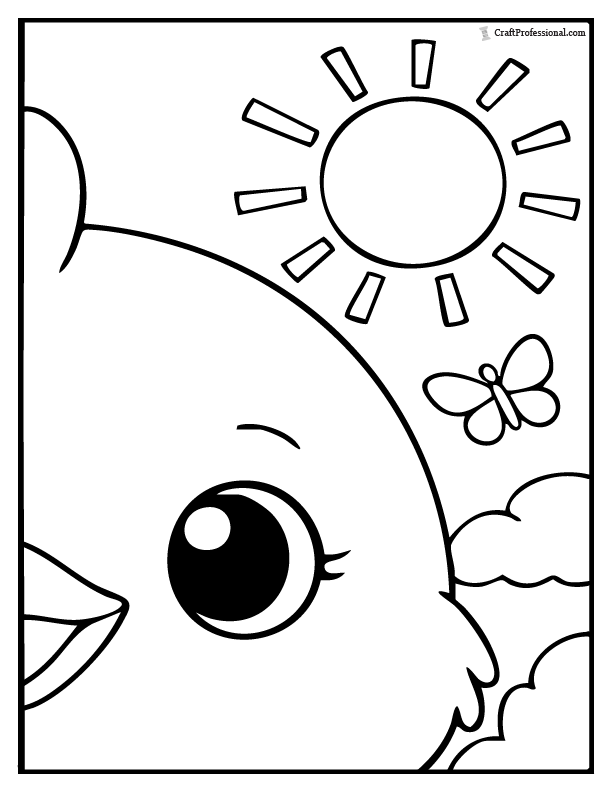 Easter chick poster coloring pages tile set, design 2, page 2 of 4.