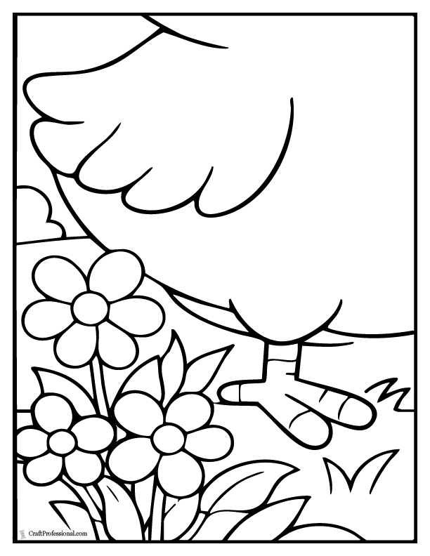 Easter chick poster coloring pages tile set, design 2, page 3 of 4.