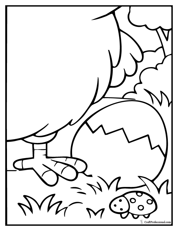 Easter chick poster coloring pages tile set, design 2, page 4 of 4.