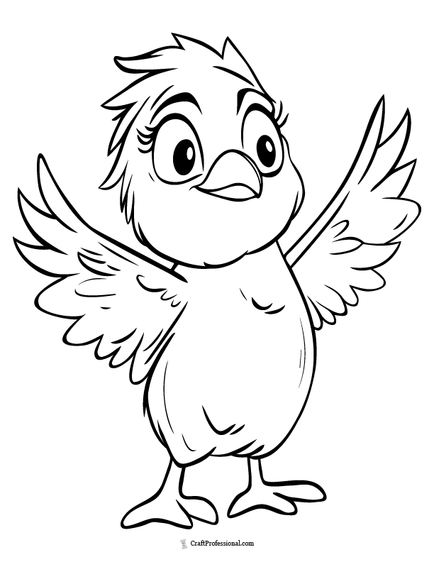 Cute chick coloring page