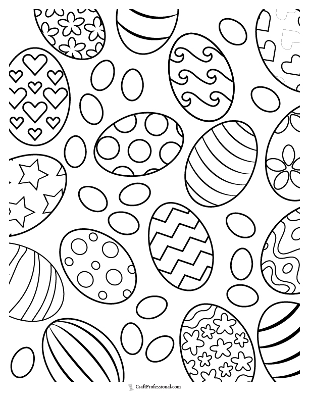 Plain Easter Eggs Coloring Pages