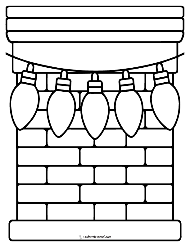 5 Christmas light bulbs hanging from a fireplace mantel to color.